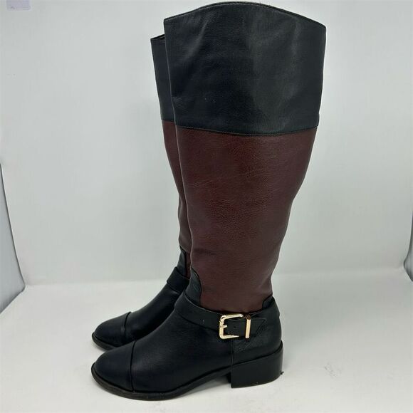 Vince Camuto Leisha Women's Knee High Riding Boots Black and Red Size 7M - Picture 7 of 14